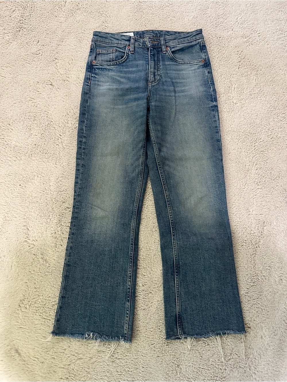 Zara Women's Boot Cut Jeans in Faded Blue